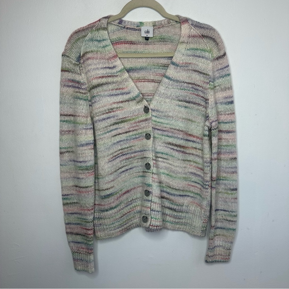 CAbi Cloud Style 4277 Multicolor Pastel Cardigan Sweater Size Medium M